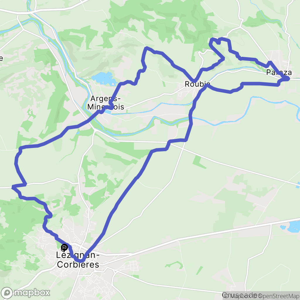 Lézignan-Corbières : carte du parcours de randonnée - France
