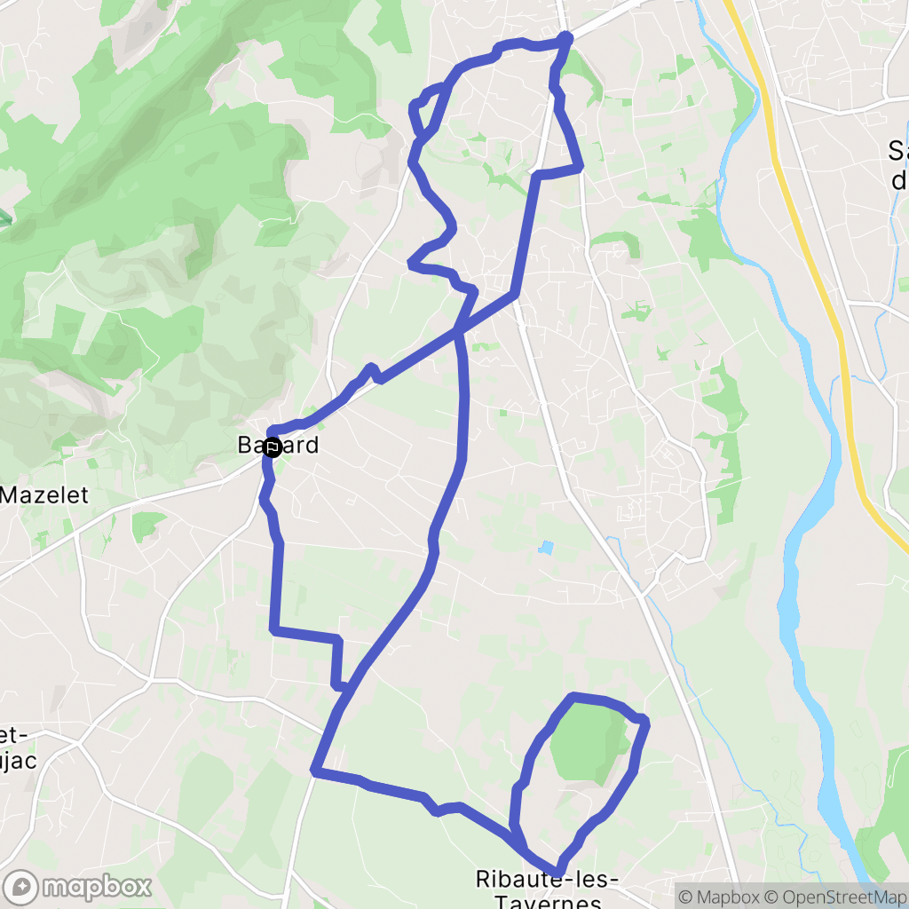 Bagard : carte du parcours de randonnée - France