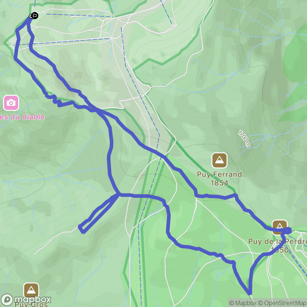 Le Mont-Dore : carte du parcours de randonnée - France