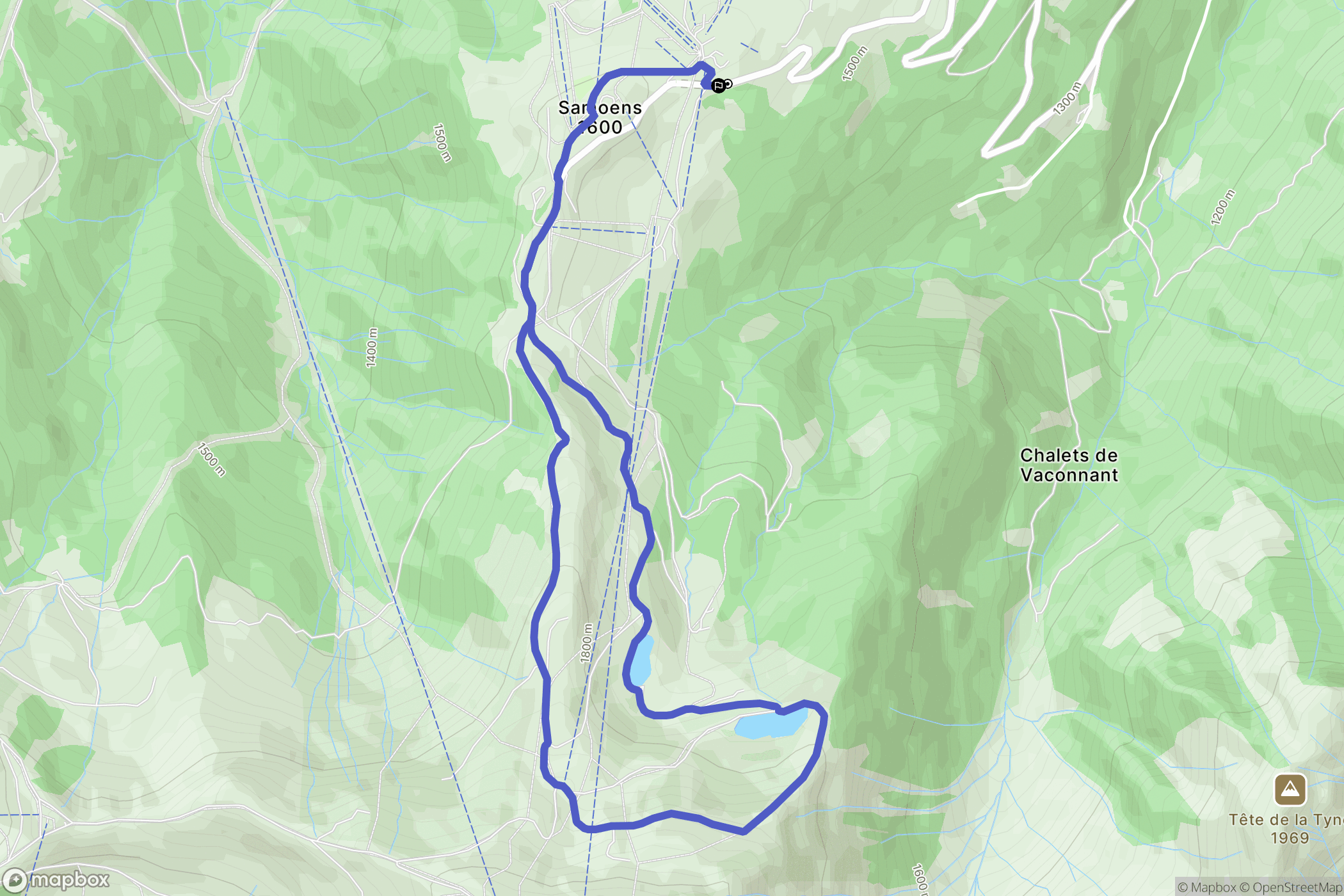 Samoëns : carte du parcours de randonnée - France
