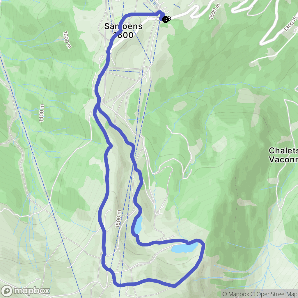 Samoëns : carte du parcours de randonnée - France