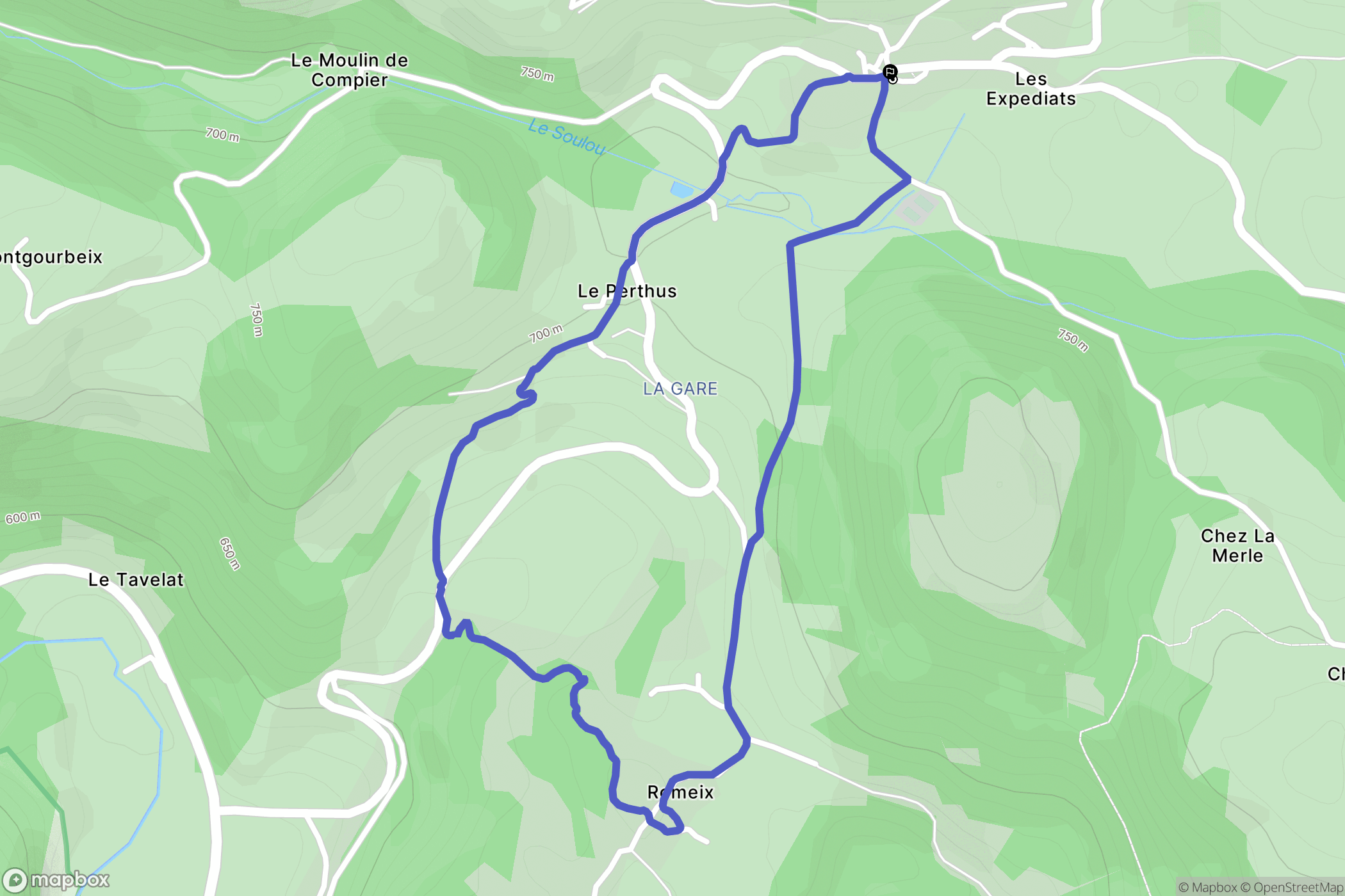 Saint-Étienne-de-Chomeil : carte du parcours de randonnée - France