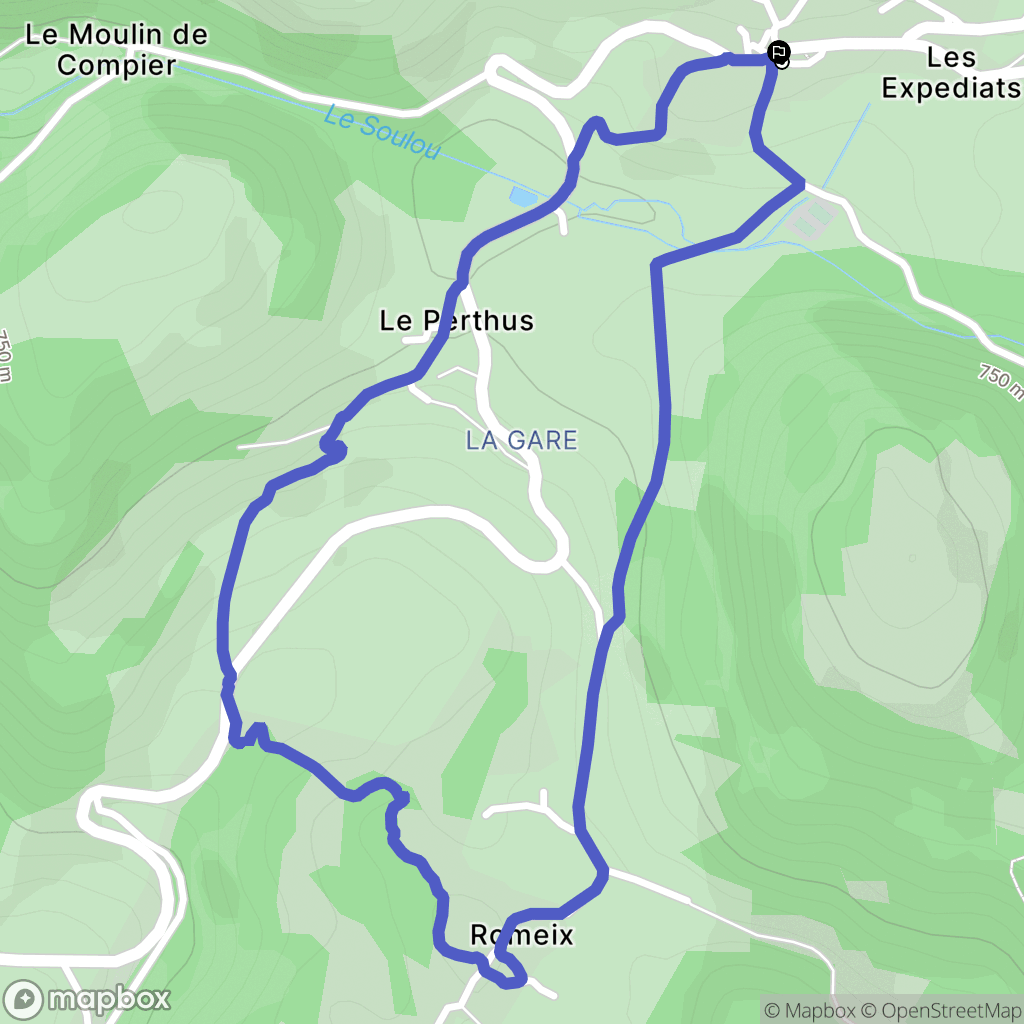 Saint-Étienne-de-Chomeil : carte du parcours de randonnée - France