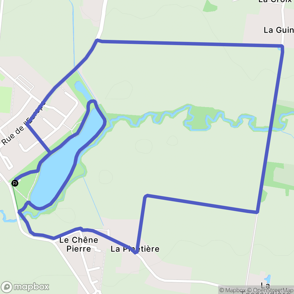 Couffé : carte du parcours de randonnée - France