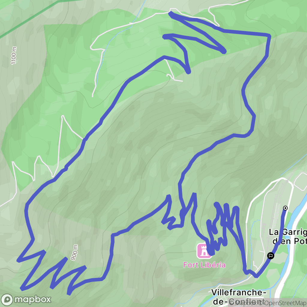 Villefranche-de-Conflent : carte du parcours de randonnée - France