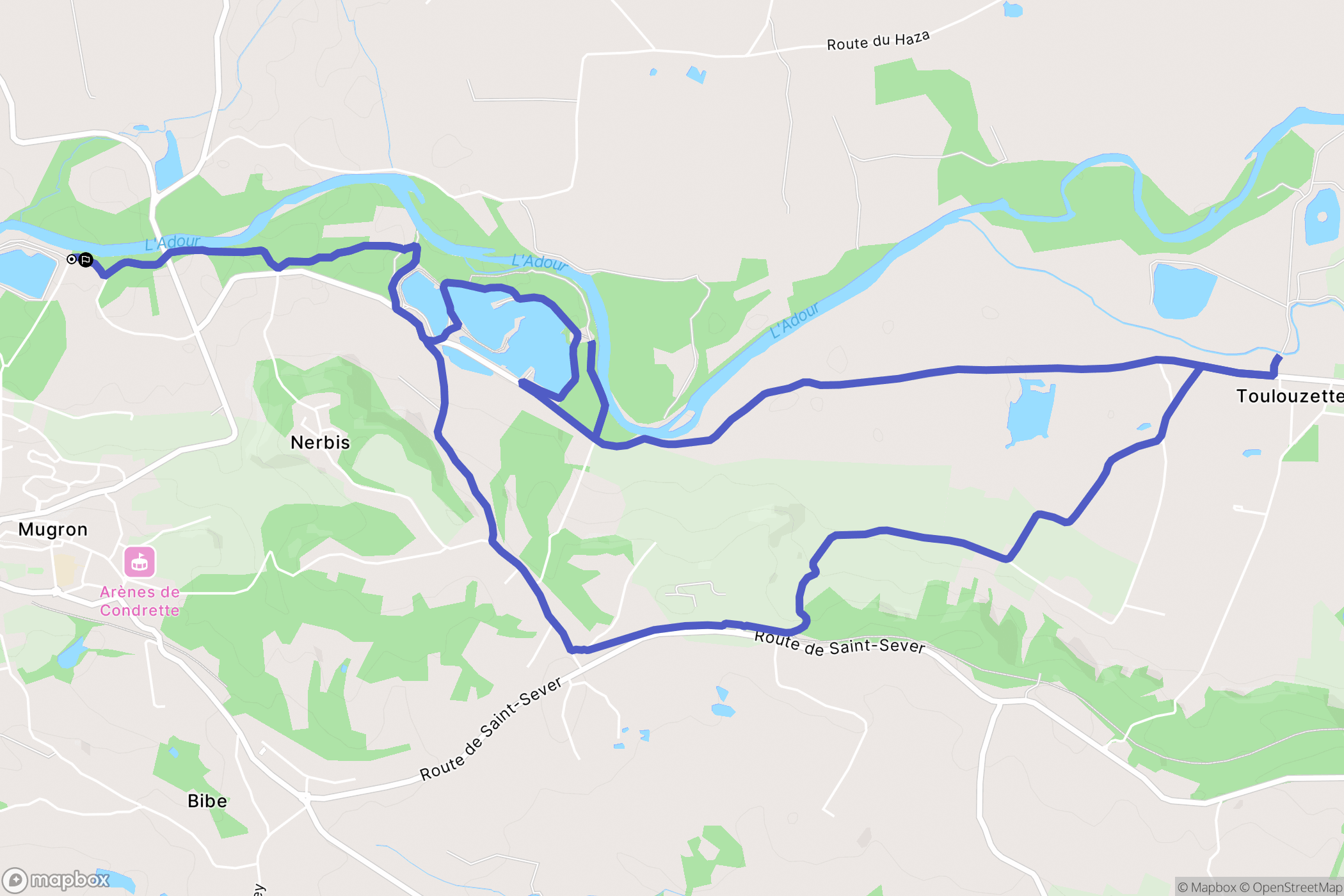 Mugron : carte du parcours de randonnée - France
