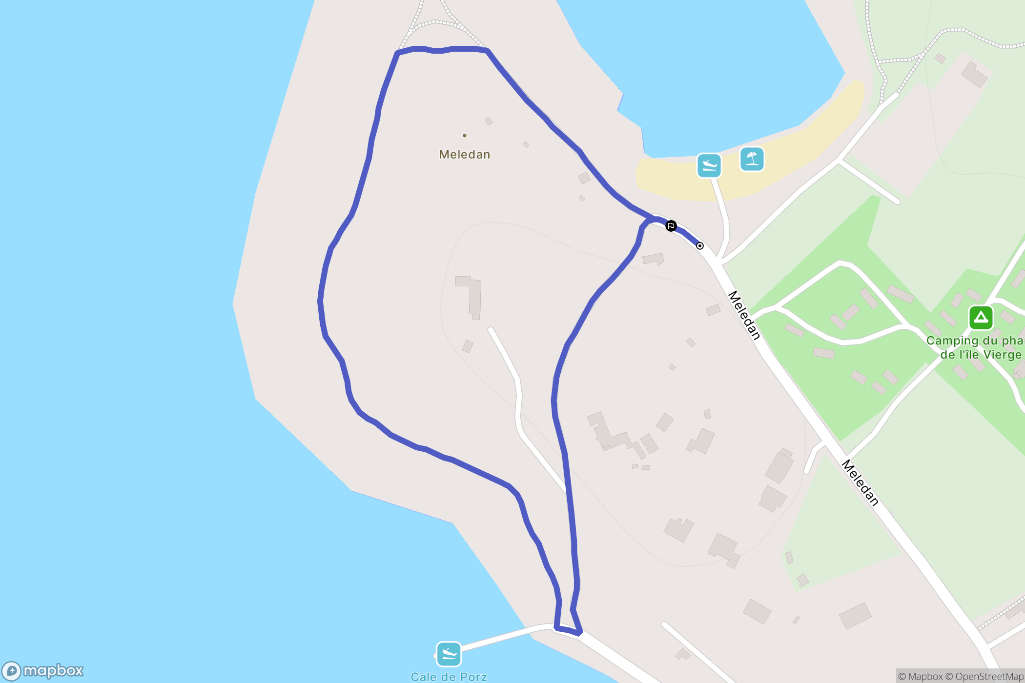 Plouguerneau : carte du parcours de randonnée - France