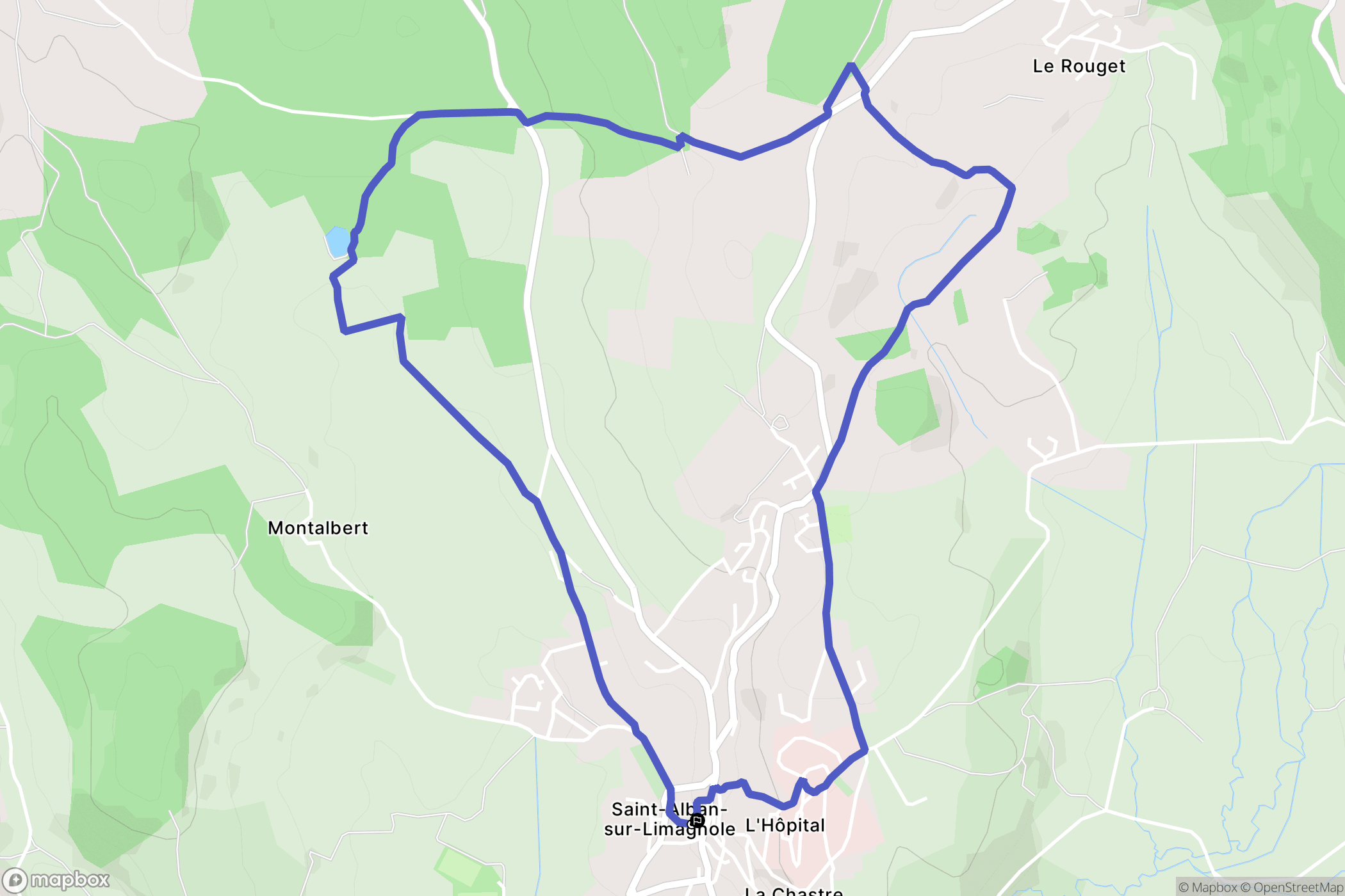 Saint-Alban-sur-Limagnole : carte du parcours de randonnée - France