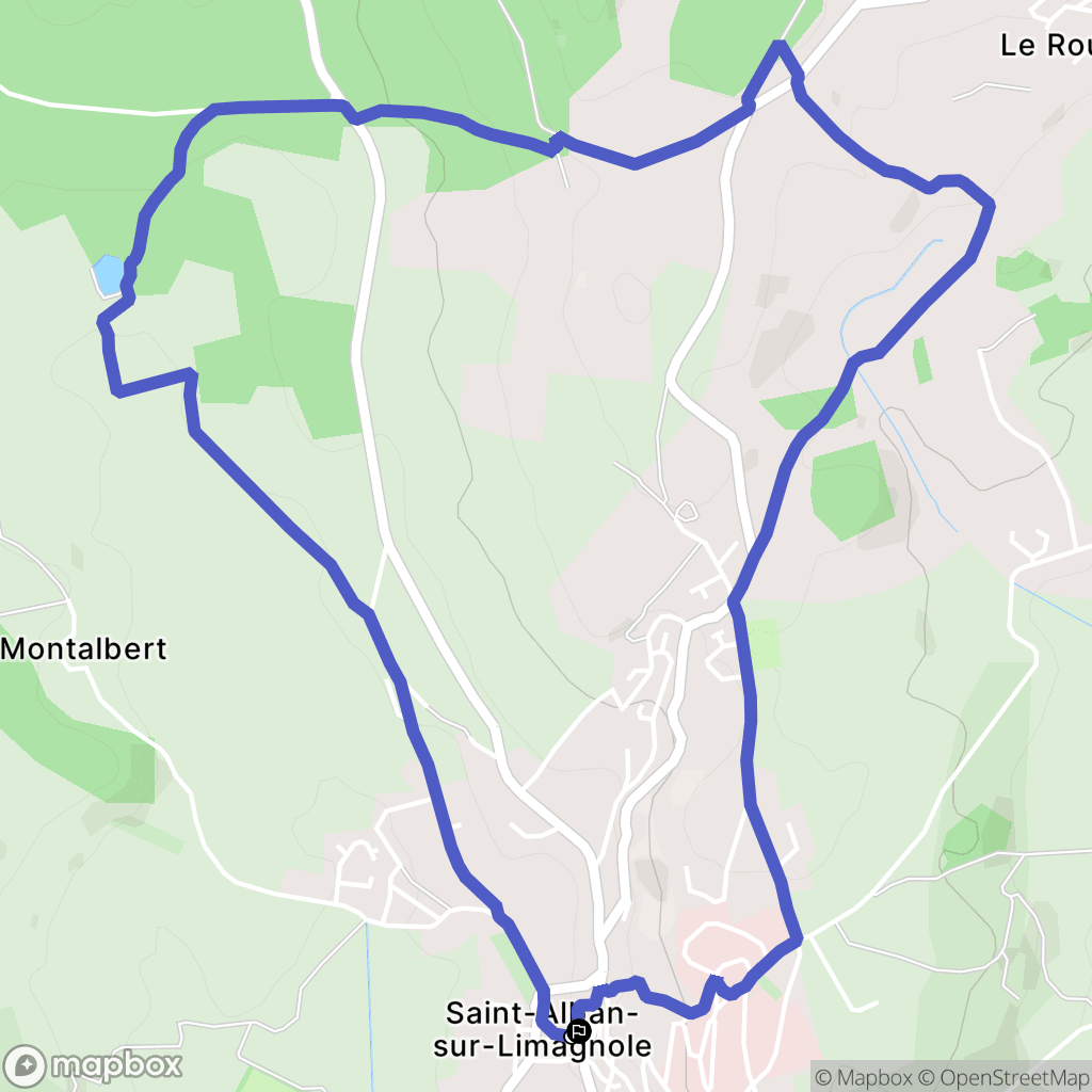 Saint-Alban-sur-Limagnole : carte du parcours de randonnée - France
