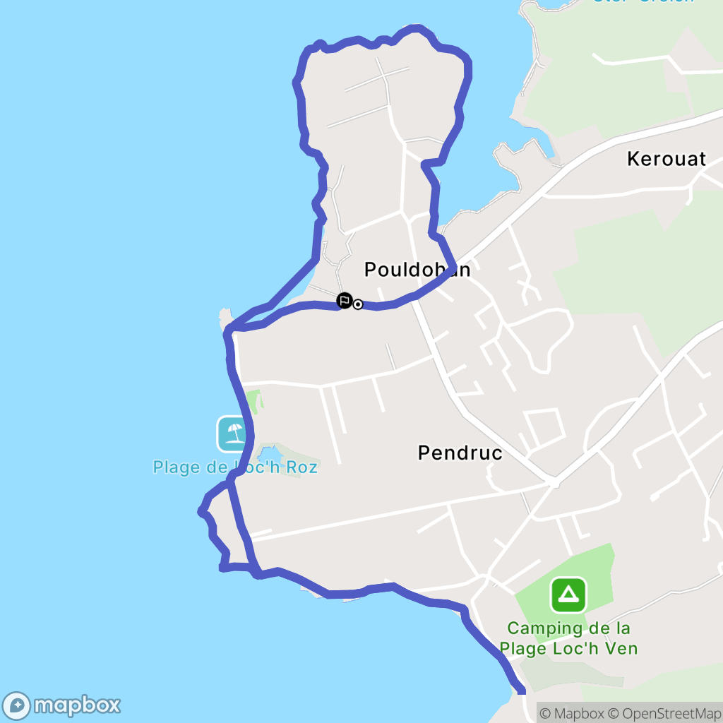 Trégunc : carte du parcours de randonnée - France