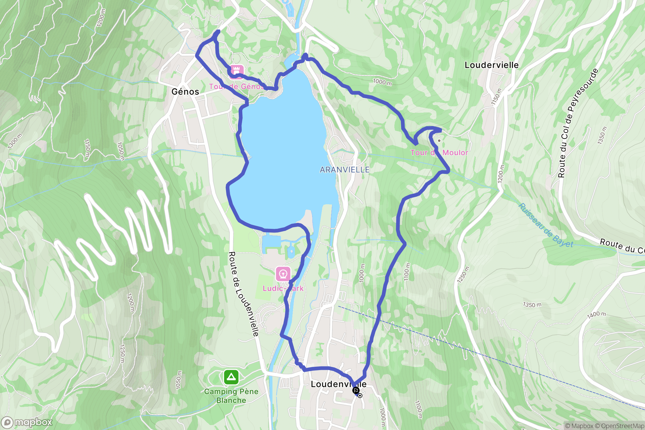 Loudenvielle : carte du parcours de randonnée - France