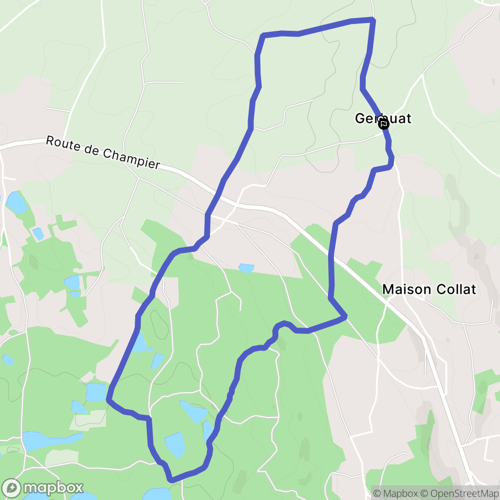 Champier : carte du parcours de randonnée - France