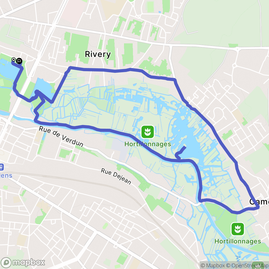 Amiens : carte du parcours de randonnée - France