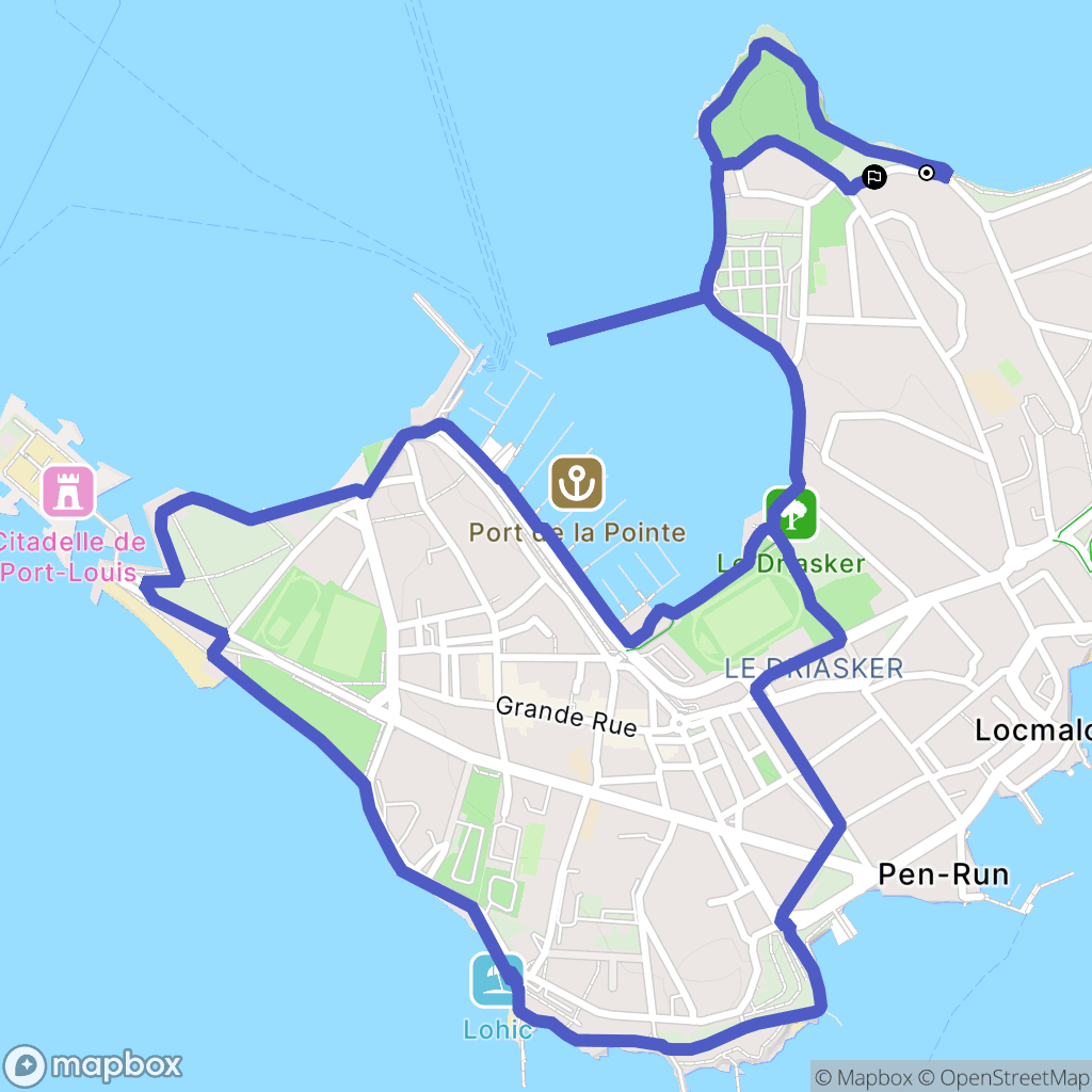 Port-Louis : carte du parcours de randonnée - France