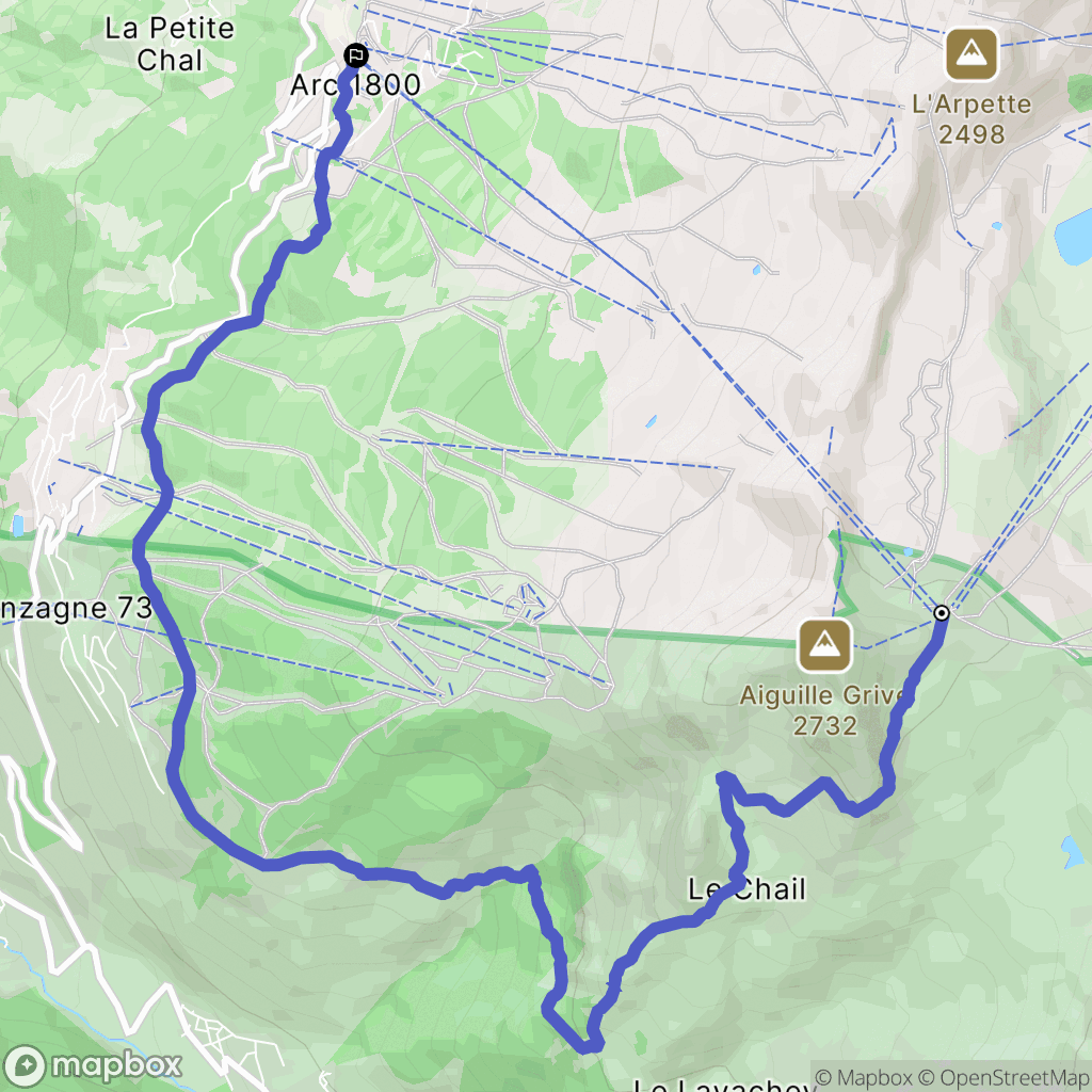 Peisey-Nancroix : carte du parcours de randonnée - France