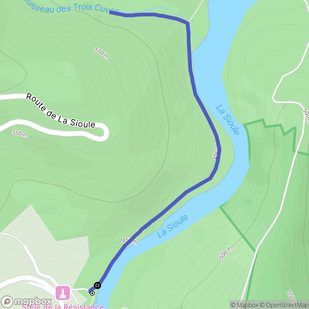Sauret-Besserve : carte du parcours de randonnée - France