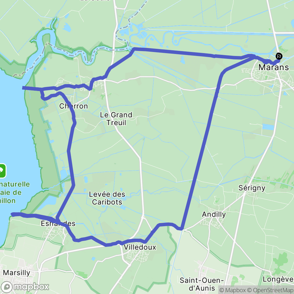 Marans : carte du parcours de randonnée - France