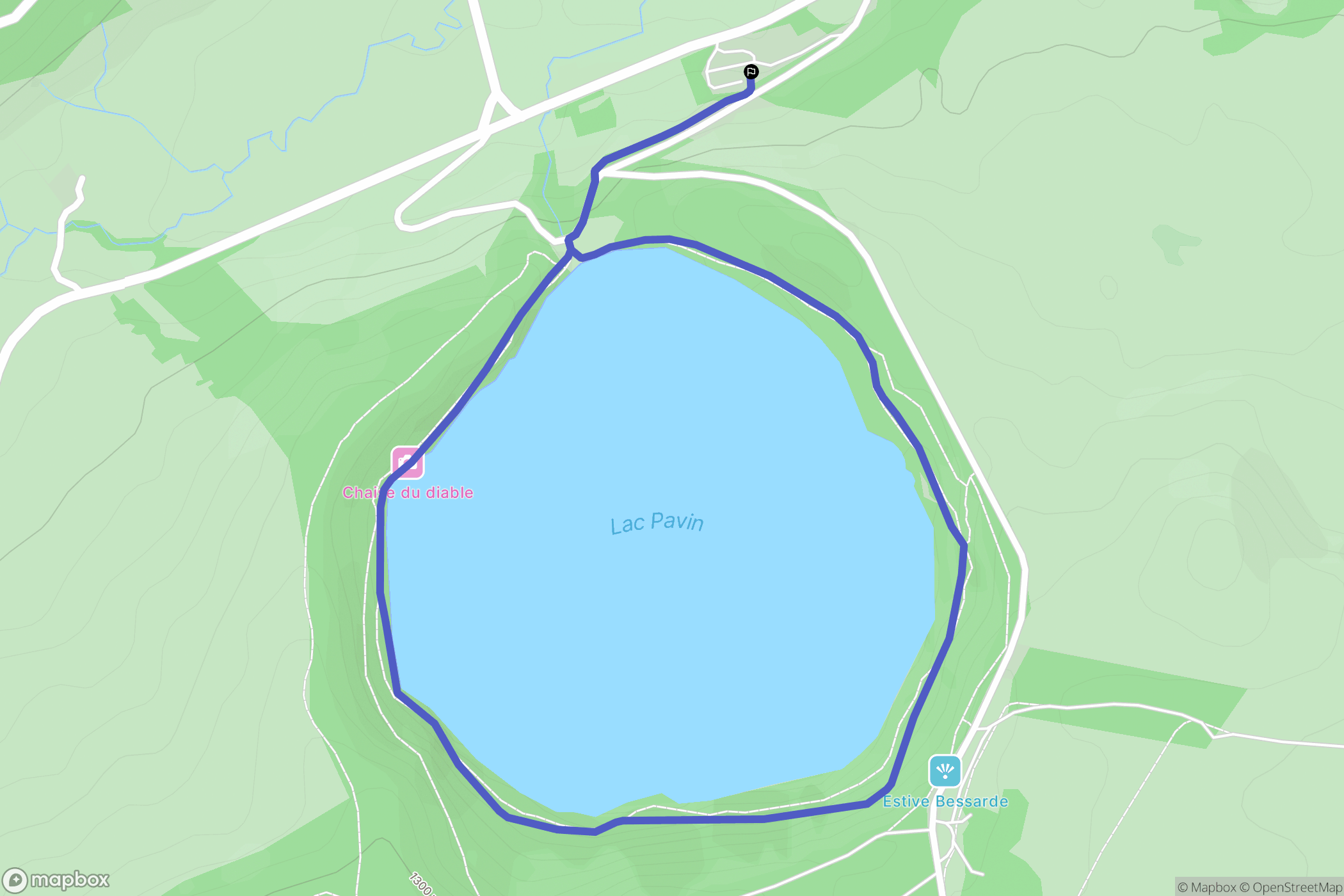 Besse-et-Saint-Anastaise : carte du parcours de randonnée - France