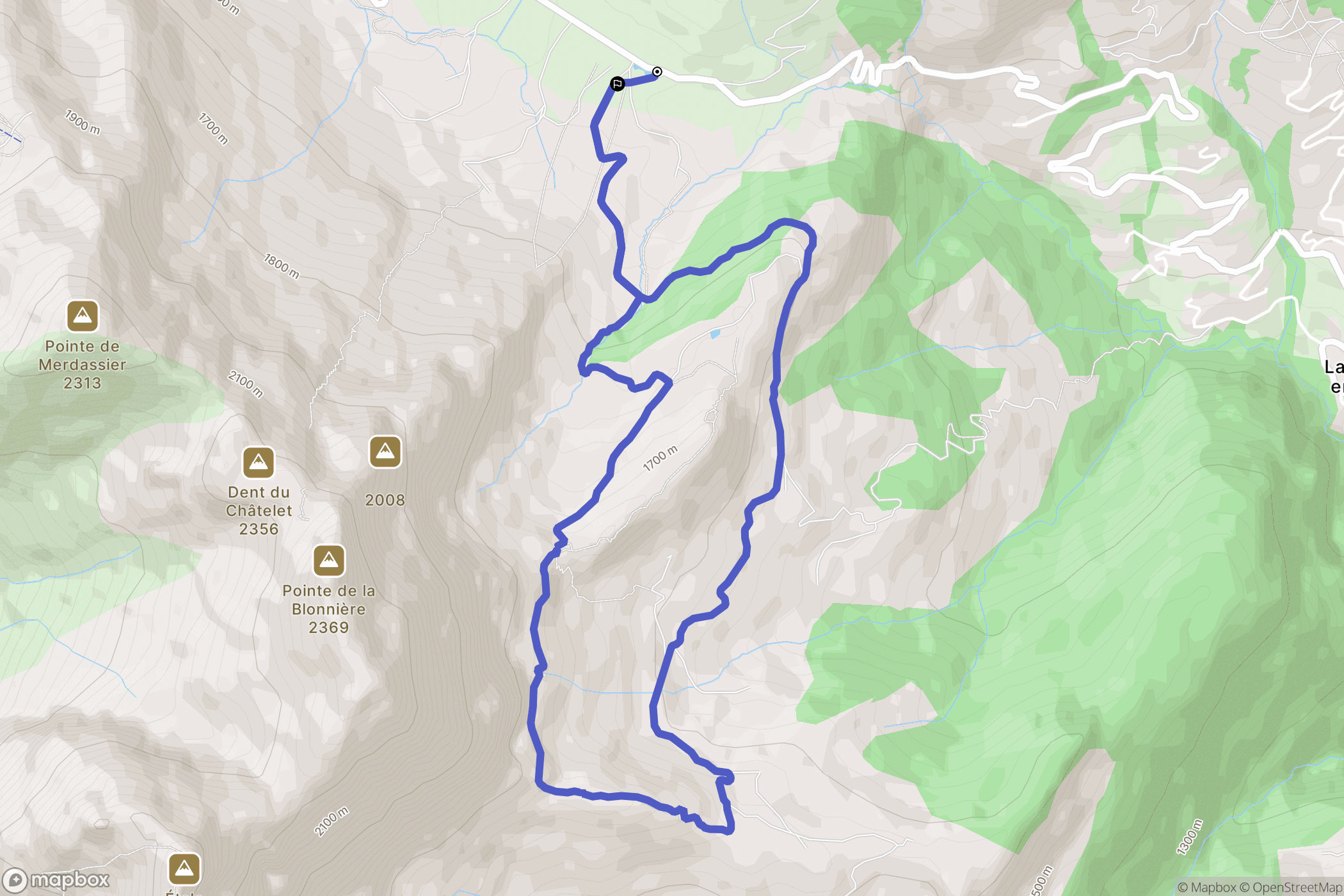 La Giettaz : carte du parcours de randonnée - France