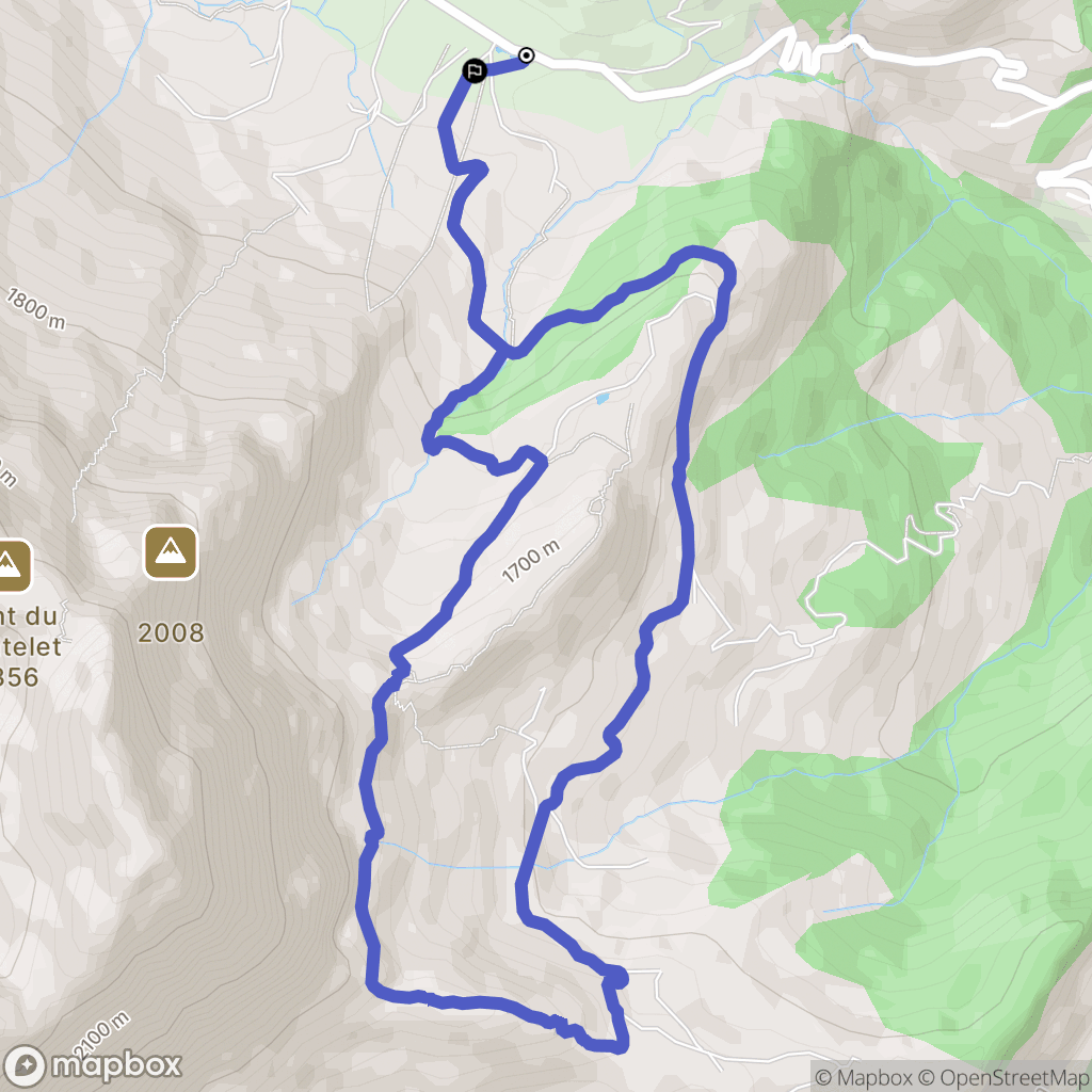La Giettaz : carte du parcours de randonnée - France