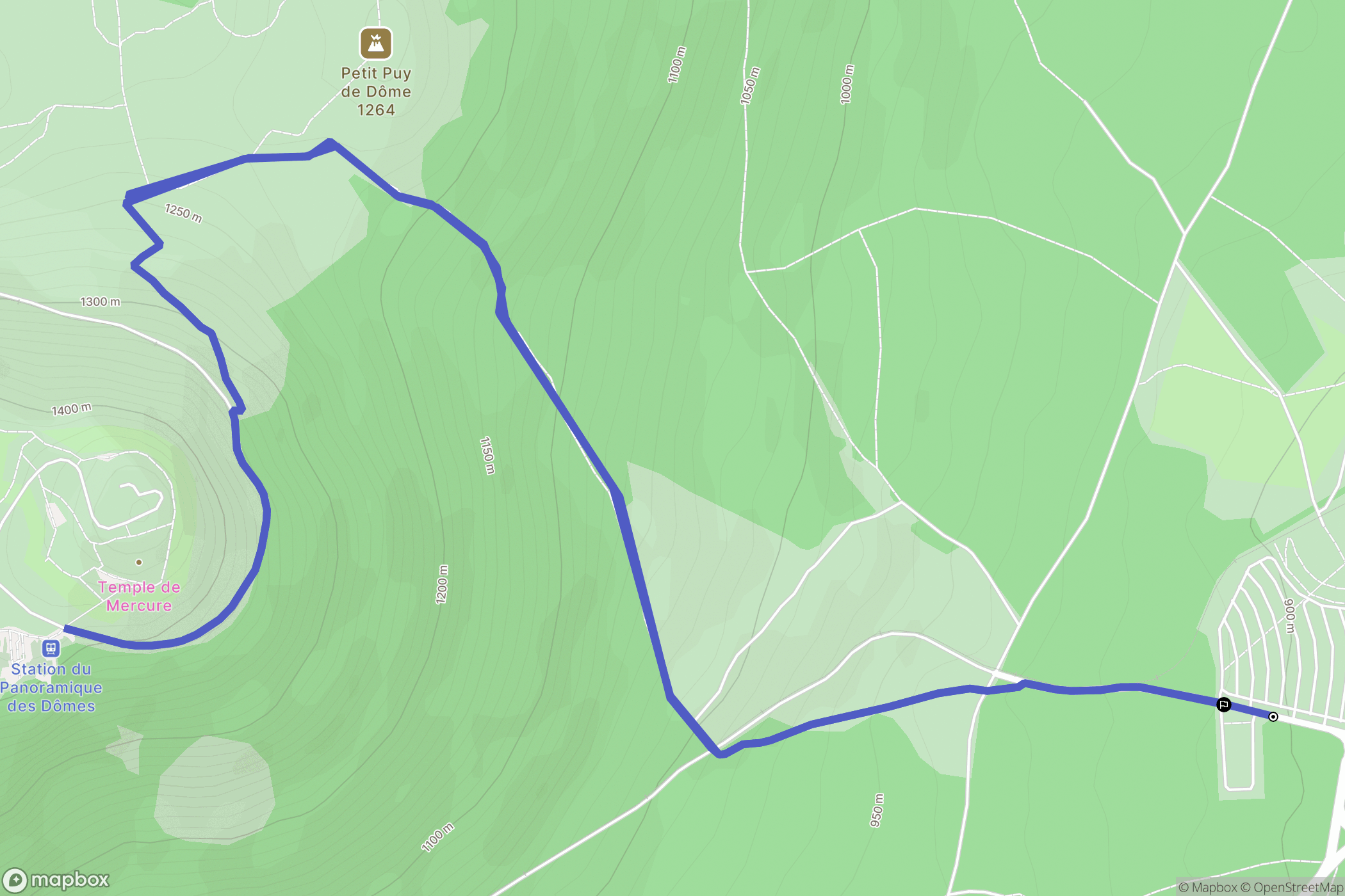 Orcines : carte du parcours de randonnée - France
