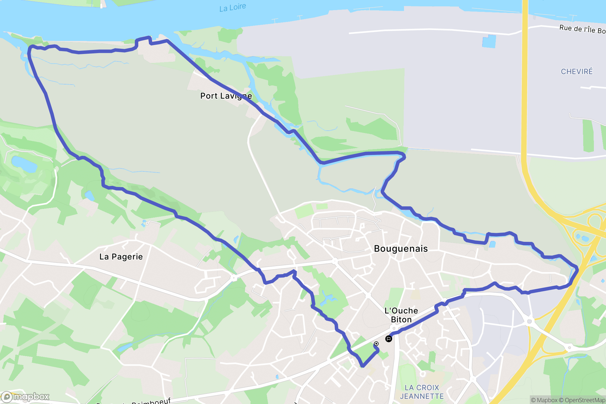Bouguenais : carte du parcours de randonnée - France