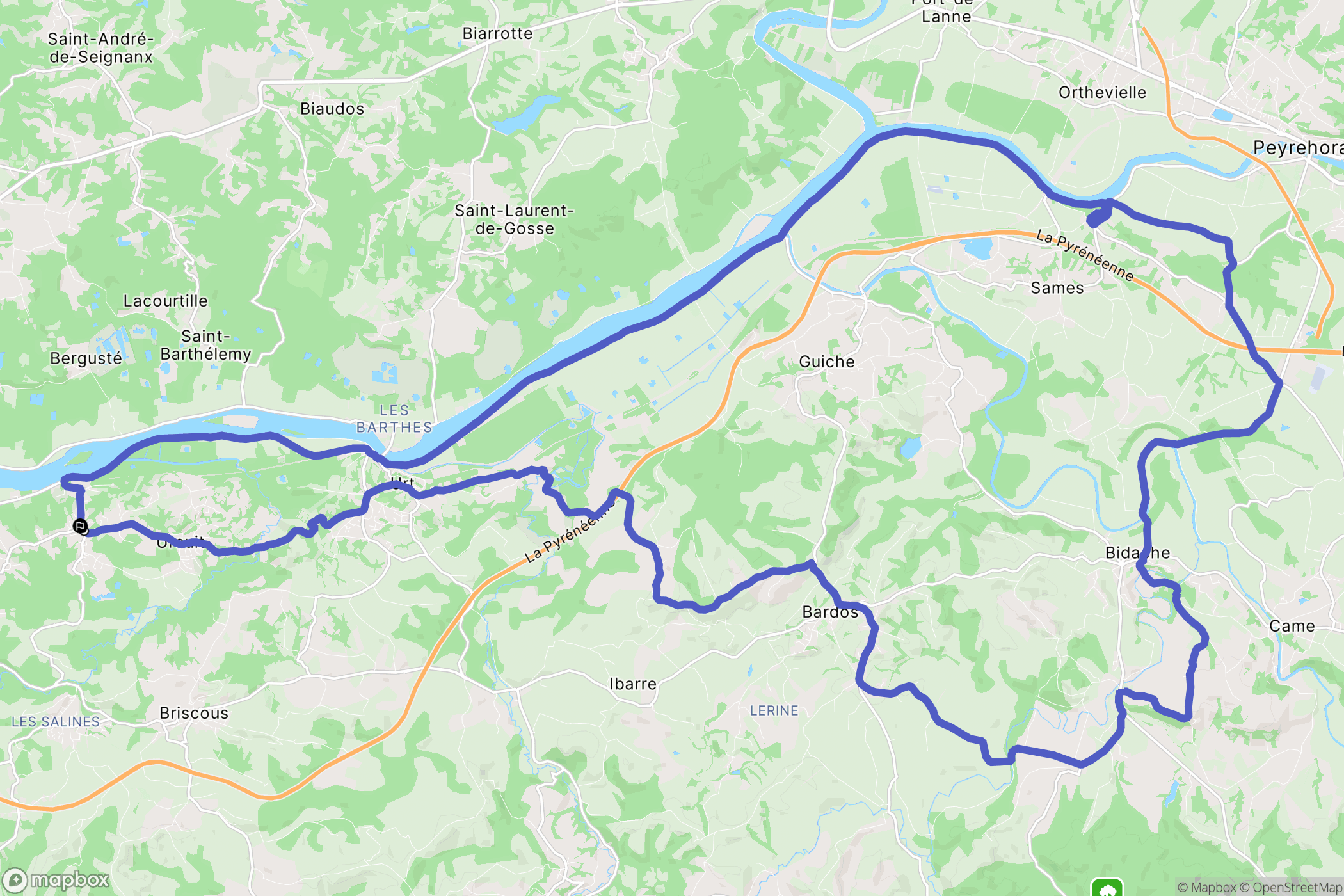 Urcuit : carte du parcours de randonnée - France