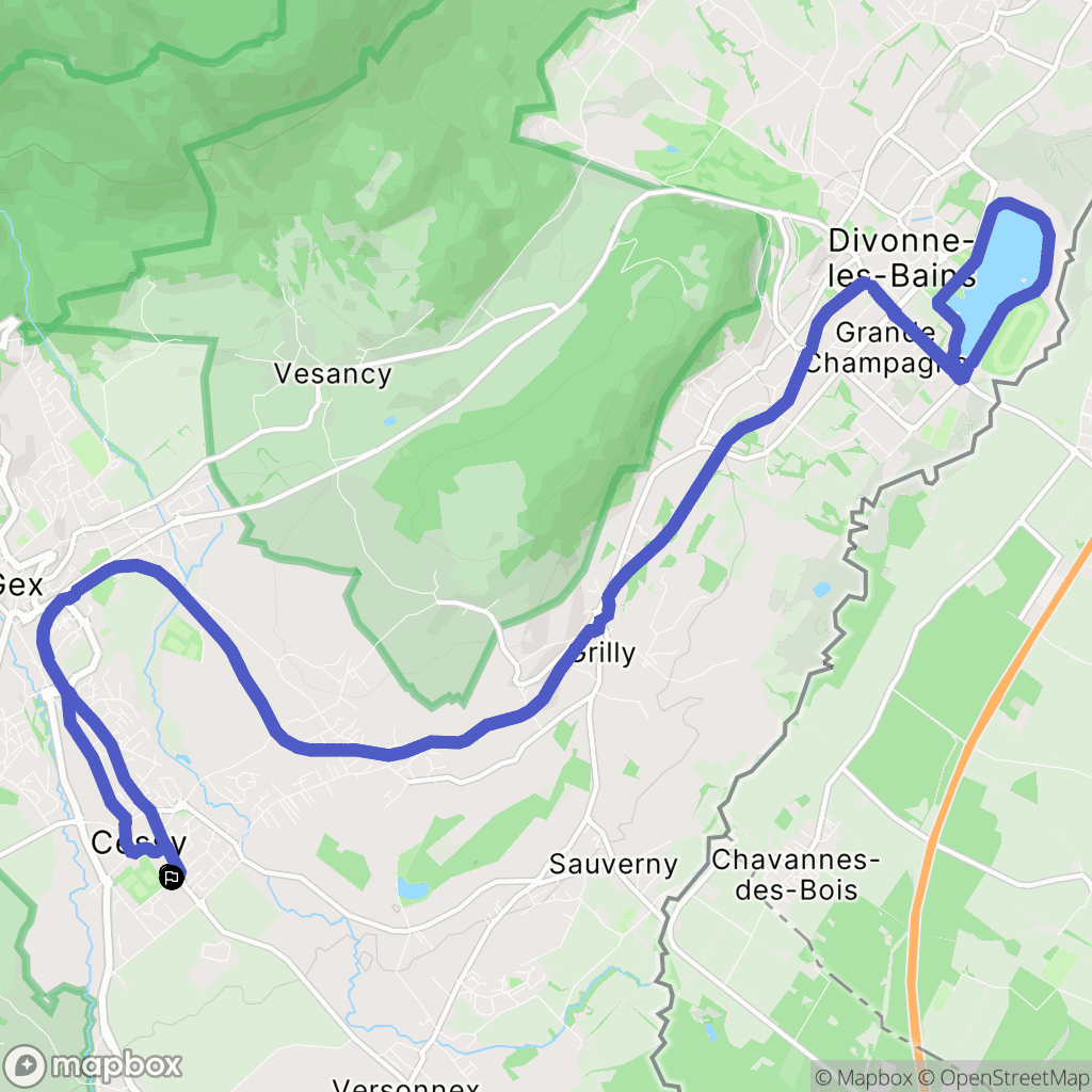 Cessy : carte du parcours de randonnée - France