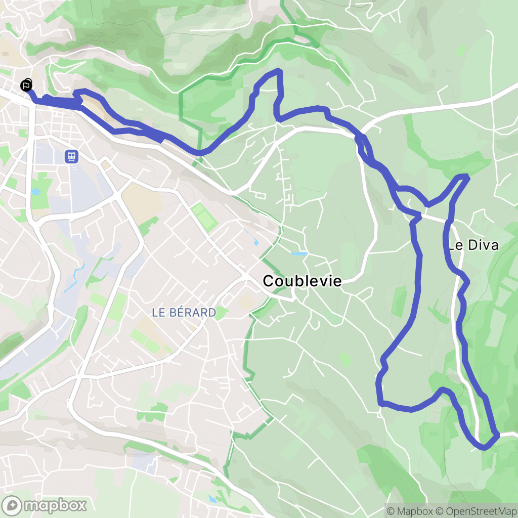 Voiron : carte du parcours de randonnée - France