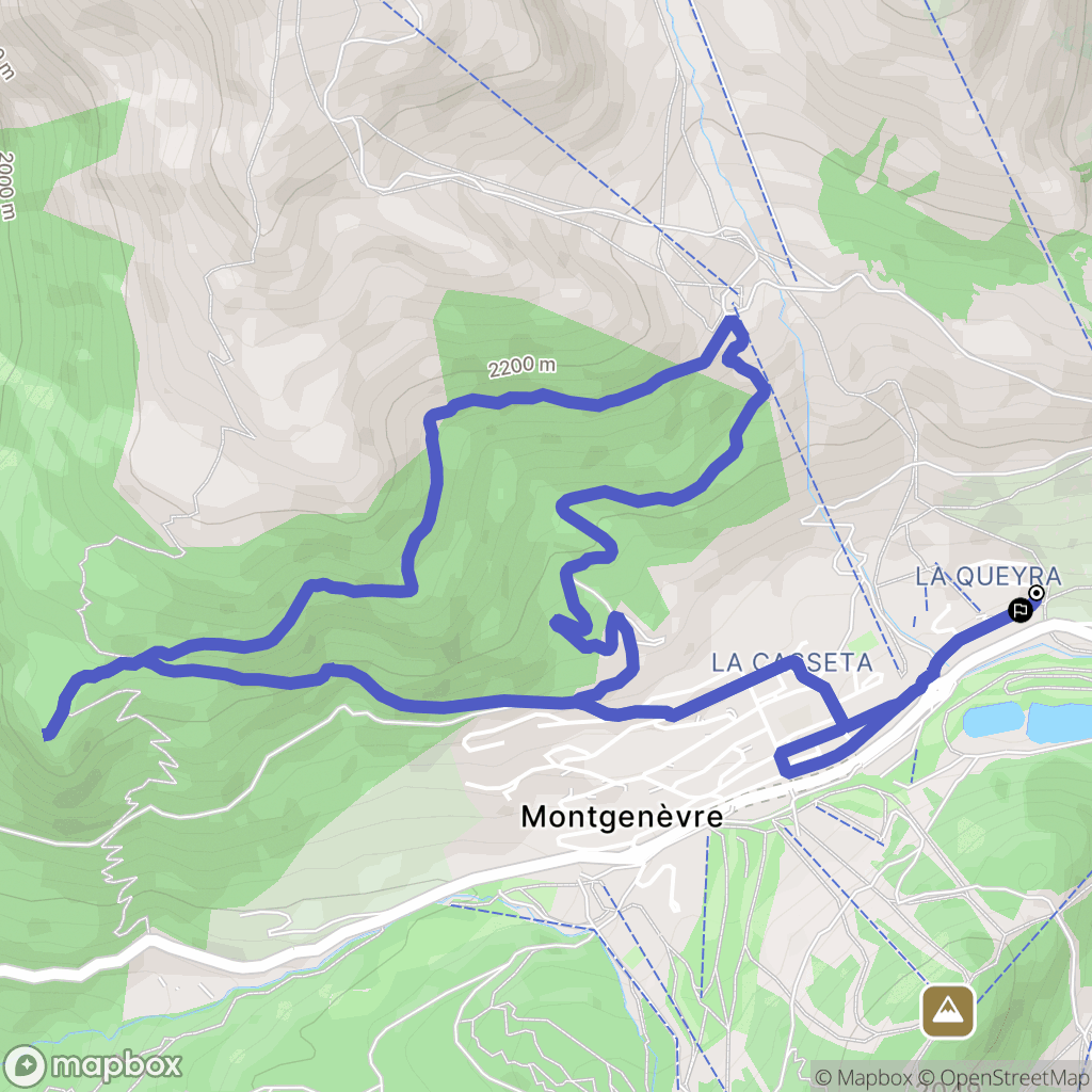 Montgenèvre : carte du parcours de randonnée - France
