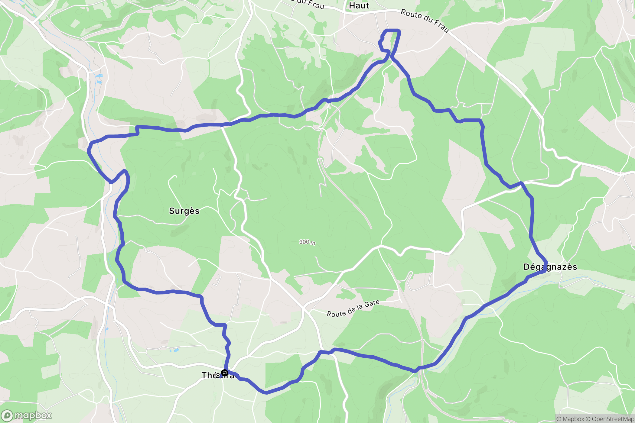Thédirac : carte du parcours de randonnée - France