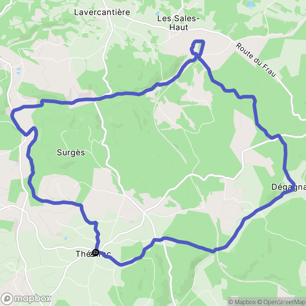Thédirac : carte du parcours de randonnée - France