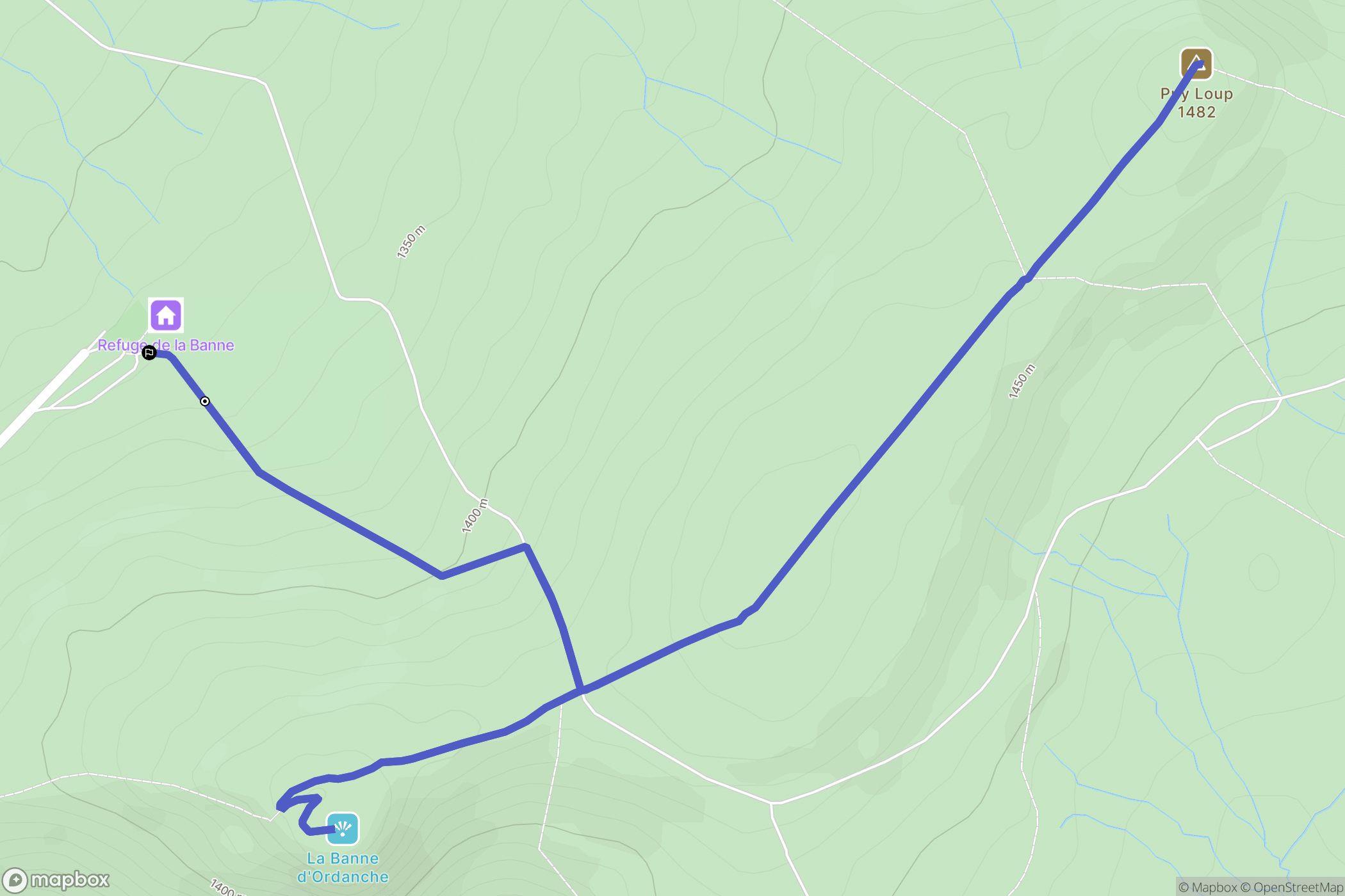 Murat-le-Quaire : carte du parcours de randonnée - France