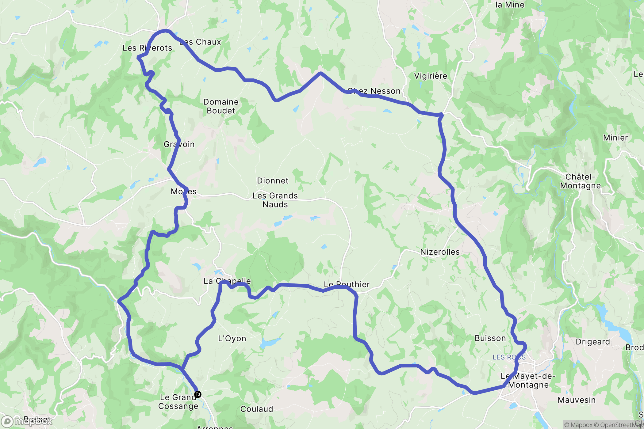 Arronnes : carte du parcours de randonnée - France