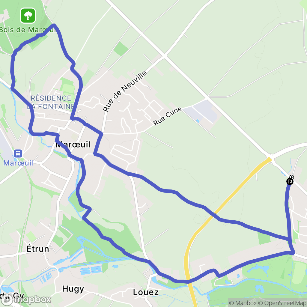 Anzin-Saint-Aubin : carte du parcours de randonnée - France