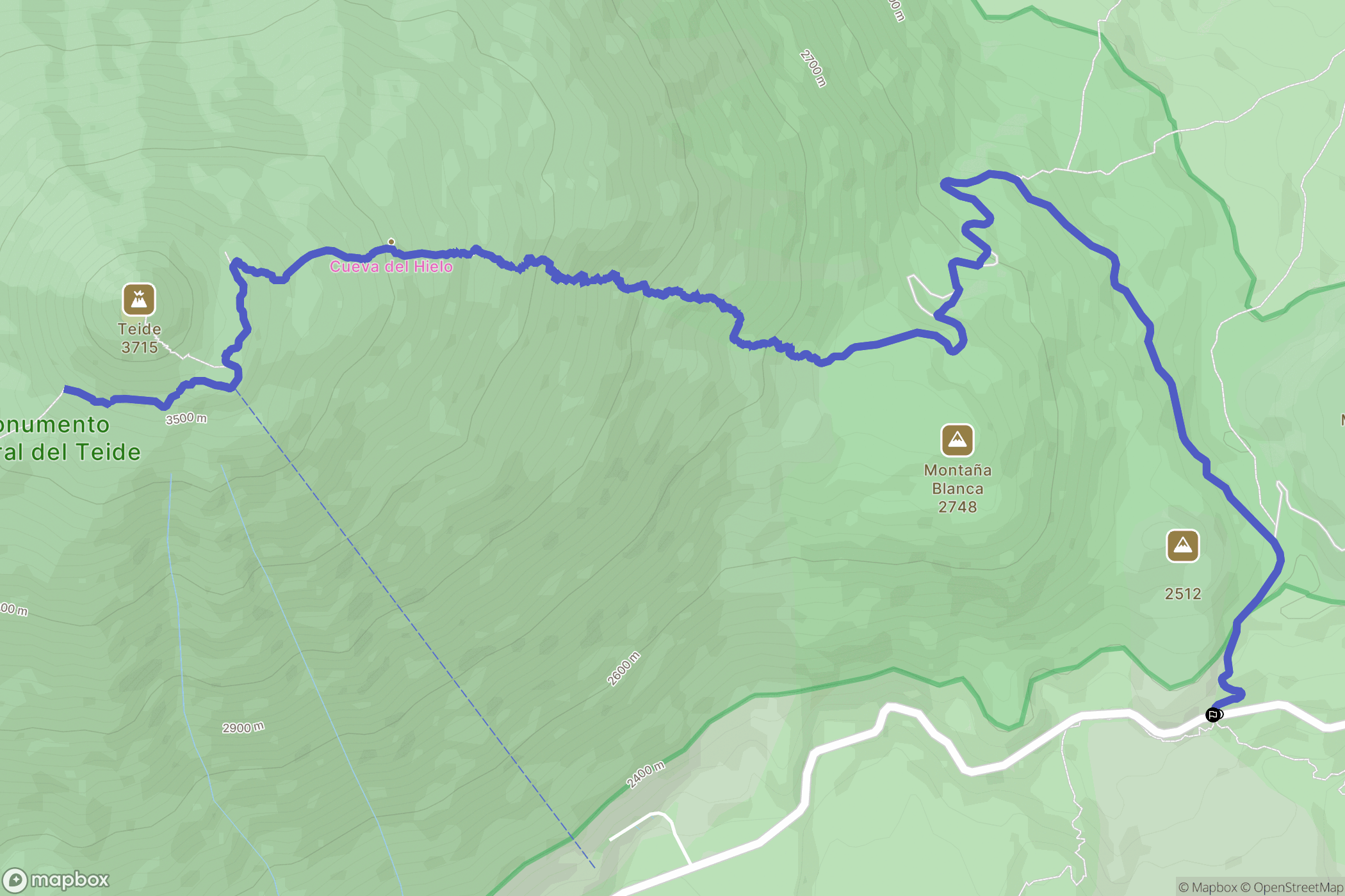 La Orotava : carte du parcours de randonnée - Spain