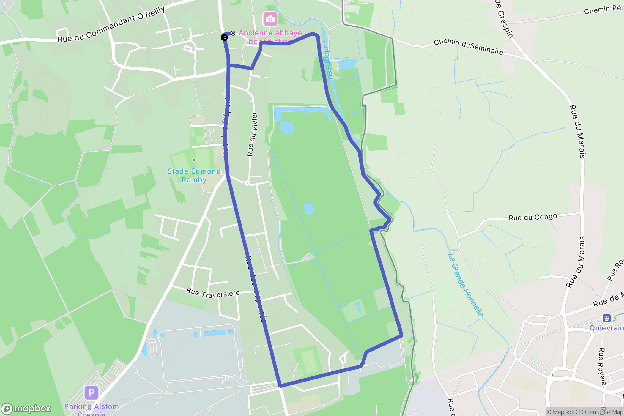 Crespin : carte du parcours de randonnée - France