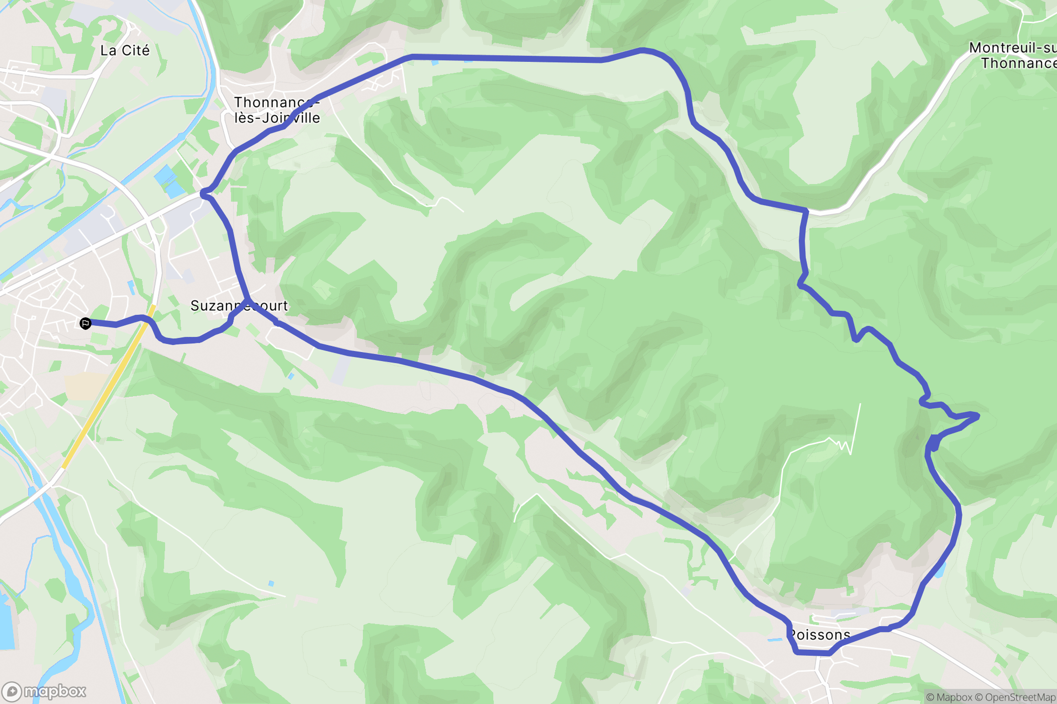 Joinville : carte du parcours de randonnée - France