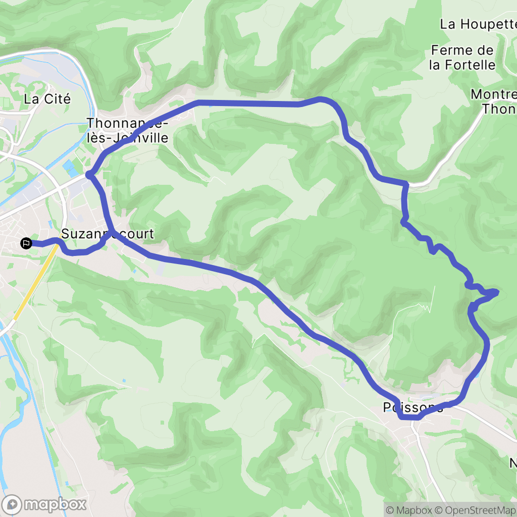 Joinville : carte du parcours de randonnée - France