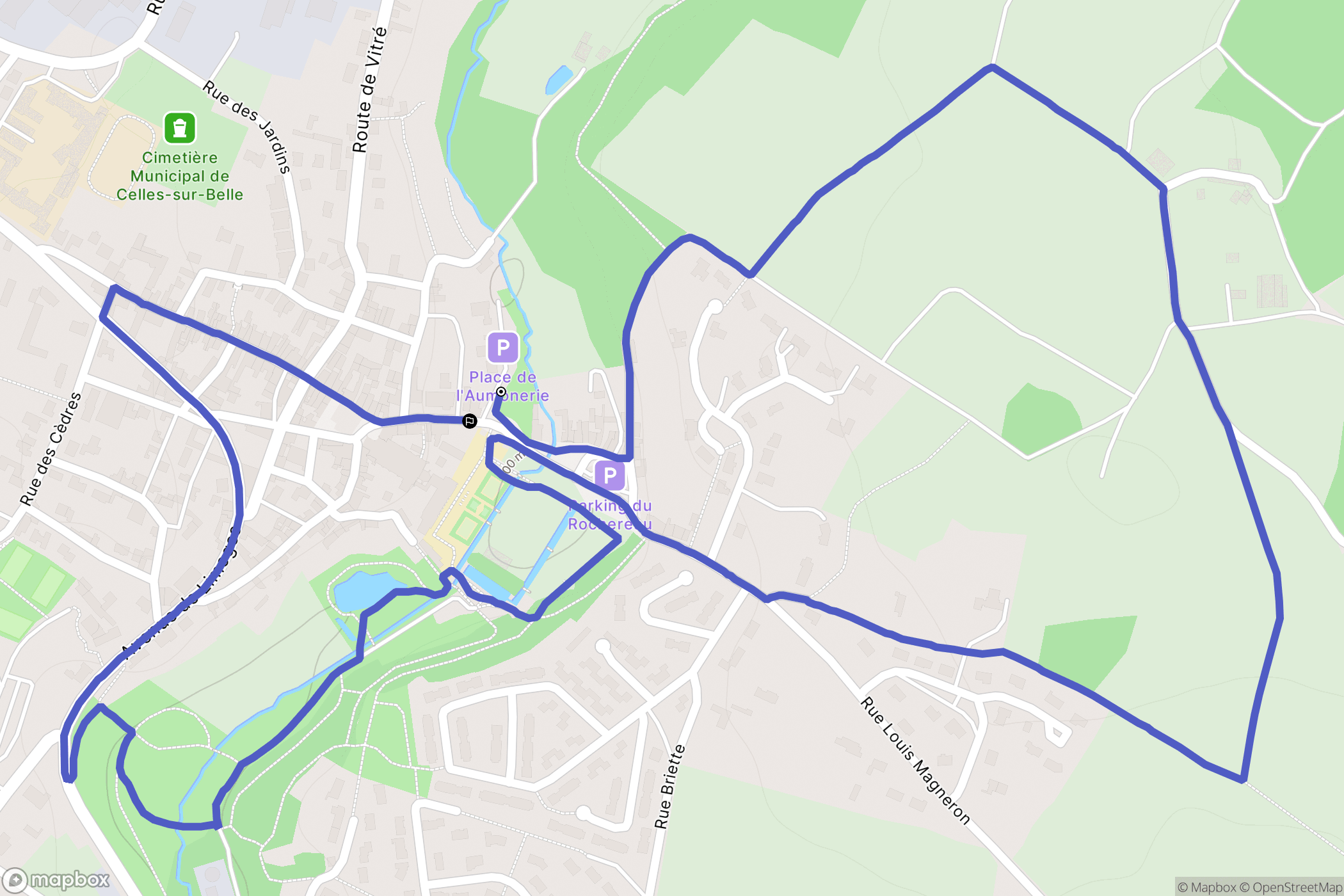 Celles-sur-Belle : carte du parcours de randonnée - France