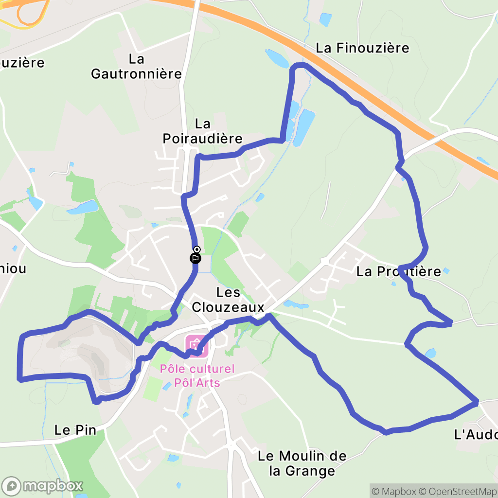 Aubigny-Les Clouzeaux : carte du parcours de randonnée - France