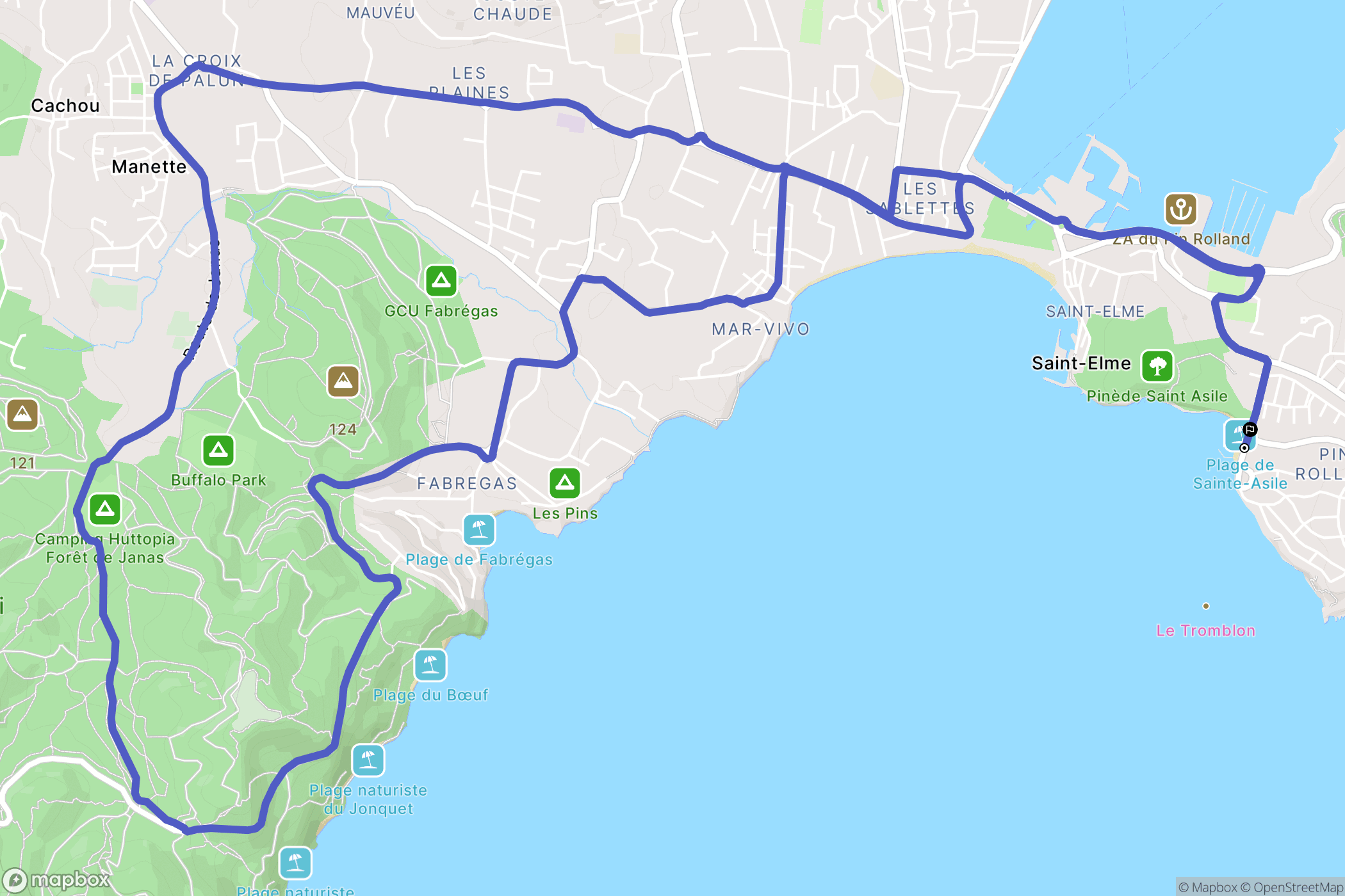 Saint-Mandrier-sur-Mer : carte du parcours de randonnée - France