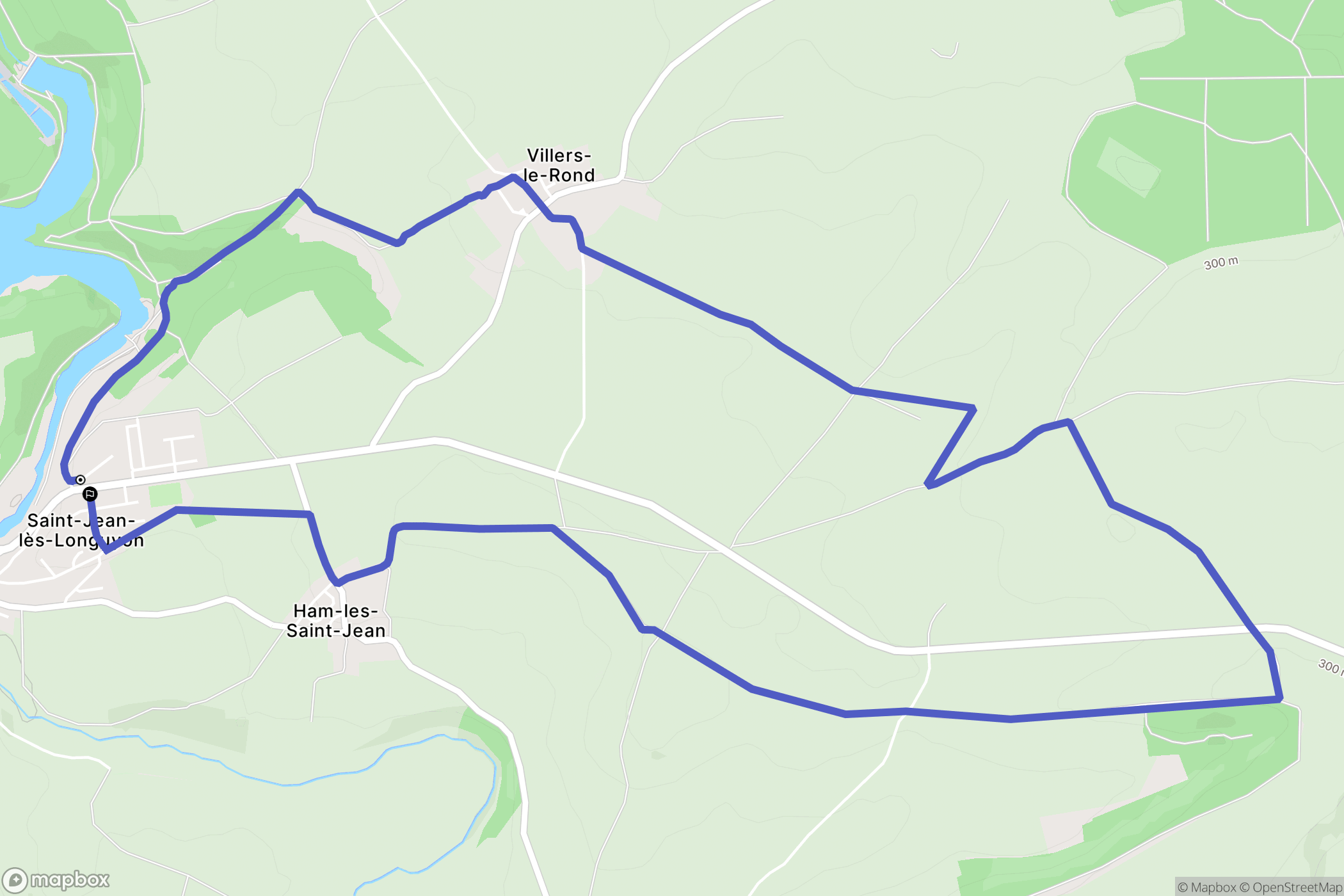 Saint-Jean-lès-Longuyon : carte du parcours de randonnée - France