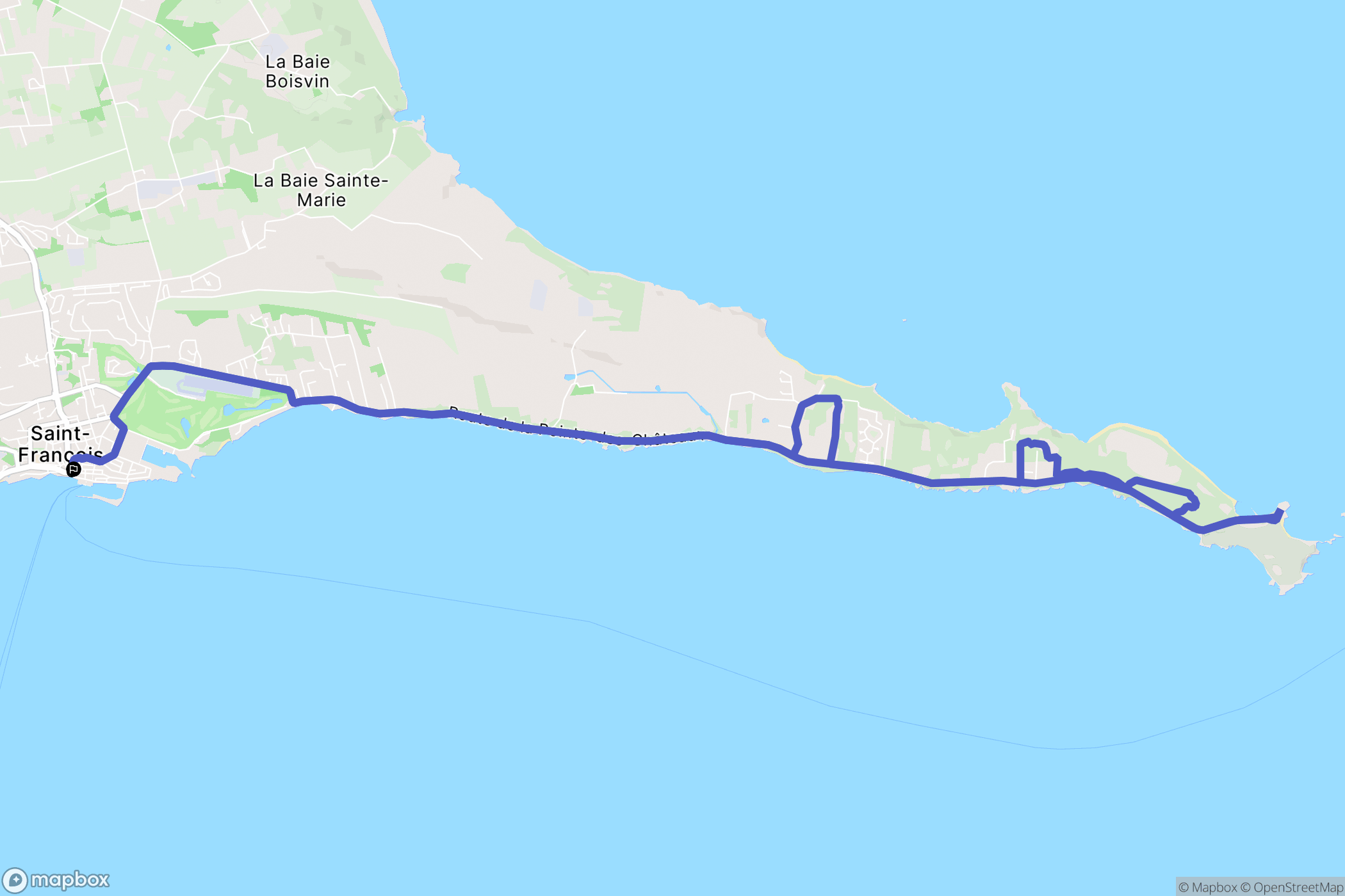 Saint-François : carte du parcours de randonnée - France