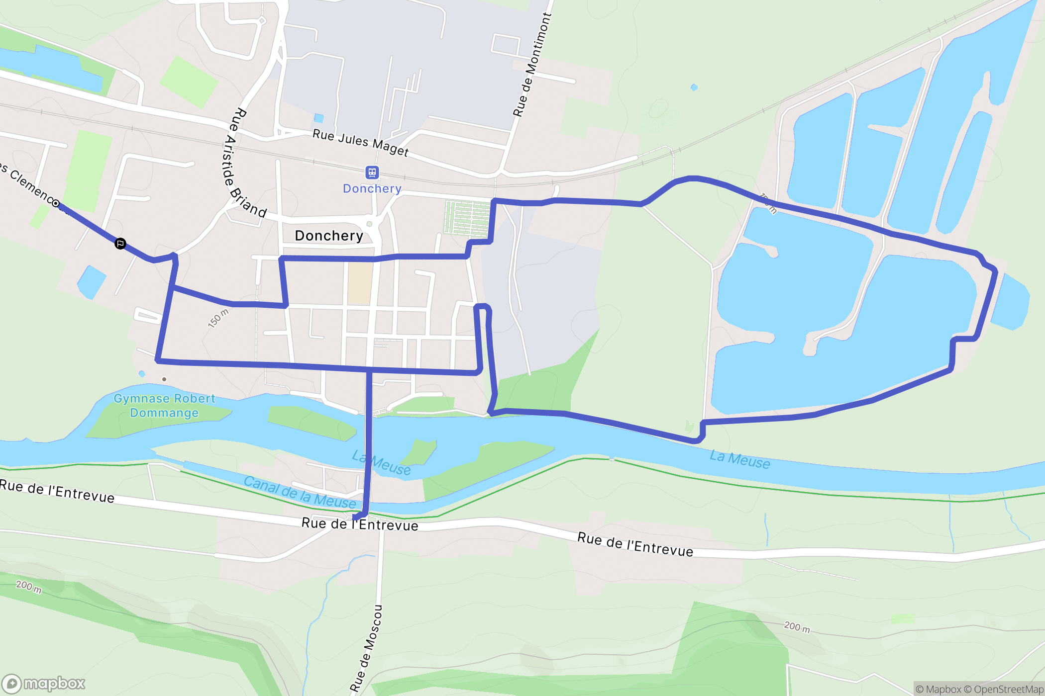 Donchery : carte du parcours de randonnée - France