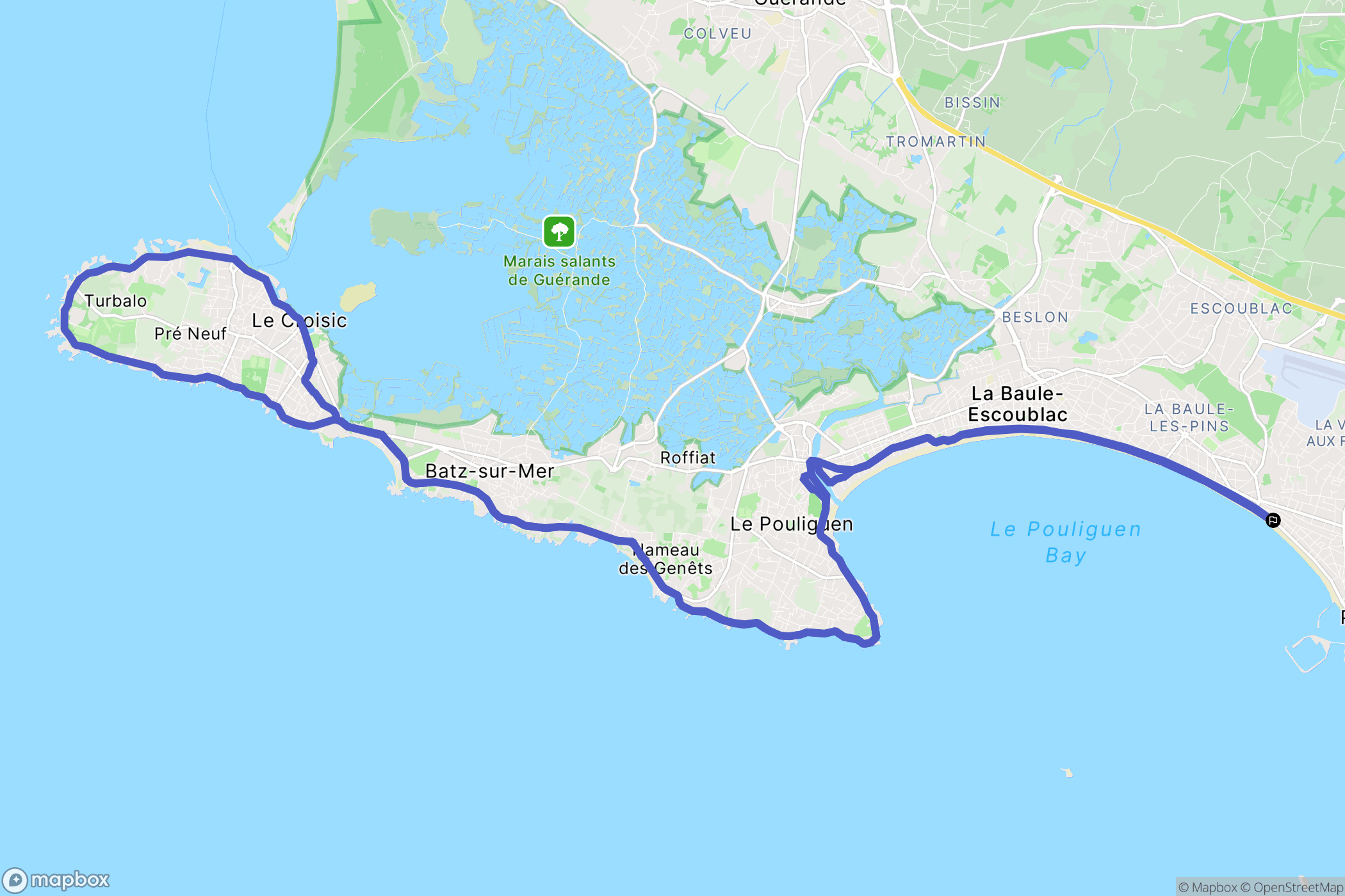 Pornichet : carte du parcours de randonnée - France