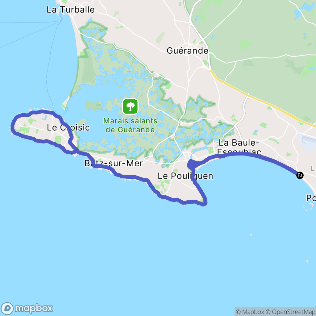 Pornichet : carte du parcours de randonnée - France