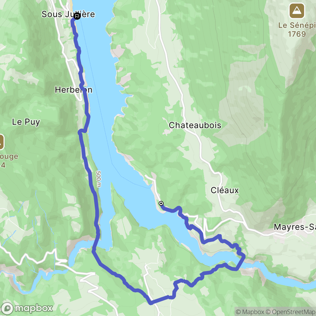 Mayres-Savel : carte du parcours de randonnée - France