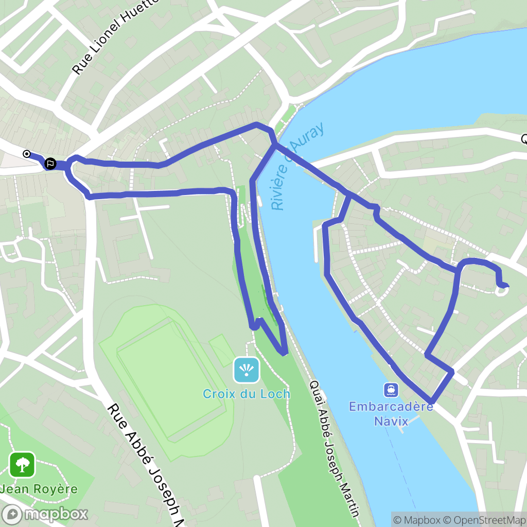 Auray : carte du parcours de randonnée - France