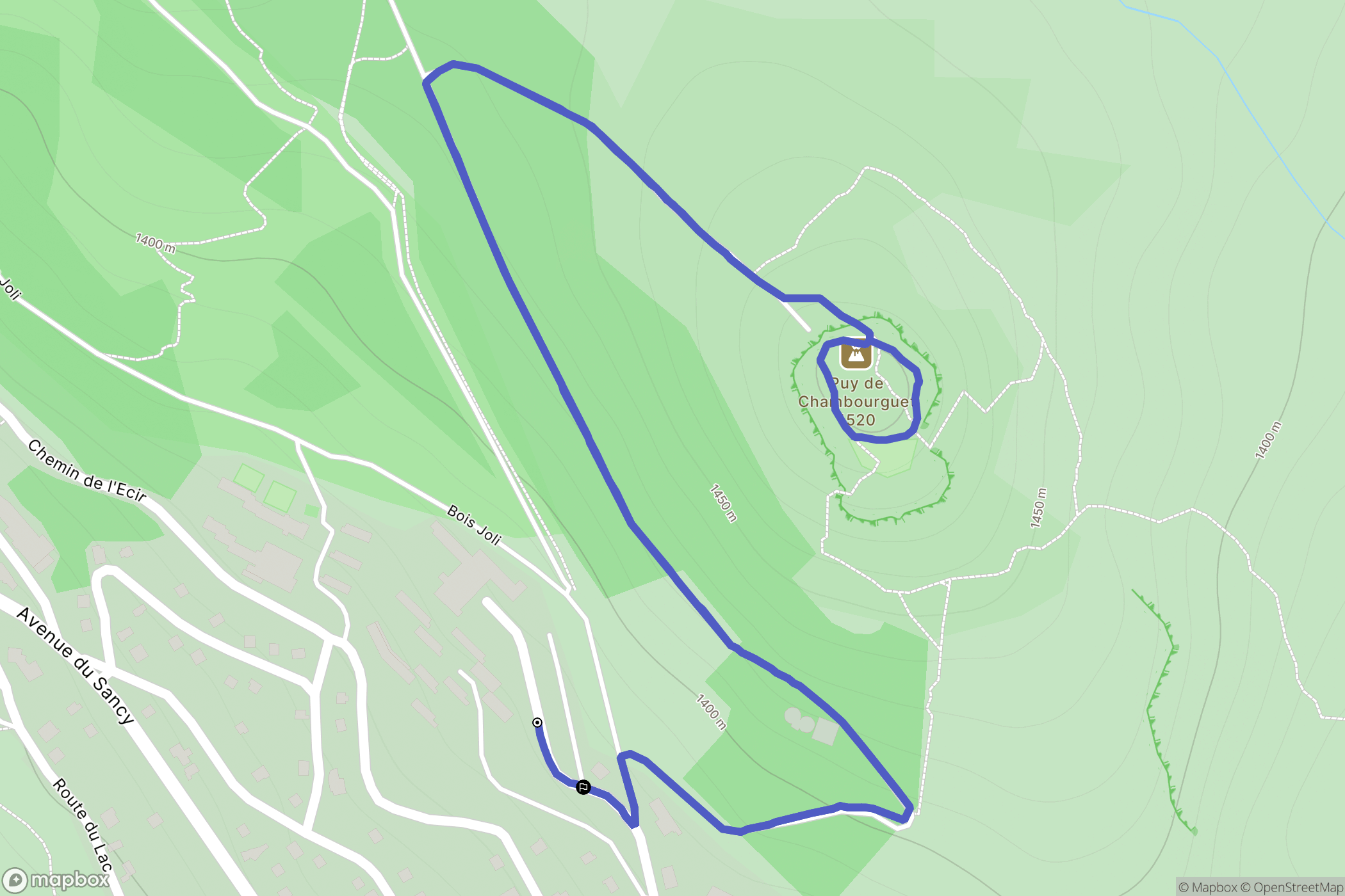 Super Besse : carte du parcours de randonnée - France